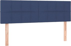 vidaXL Κρεβάτι Boxspring με Στρώμα Μπλε 140x190 εκ. Υφασμάτινο