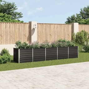 vidaXL Ζαρντινιέρα Υπερυψωμένη Ανθρακί 400x80x77 εκ. Γαλβαν. Χάλυβας