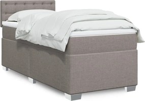 vidaXL Κρεβάτι Boxspring με Στρώμα Taupe 100 x 200 εκ. Υφασμάτινο