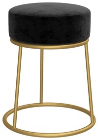vidaXL Στρογγυλό Σκαμπό Hocker Μαύρο Βελούδινο