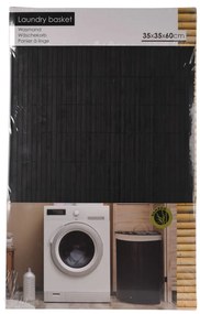 Bathroom Solutions Καλάθι Άπλυτων Γωνιακό Μαύρο από Μπαμπού - Μαύρο