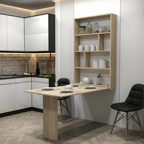 Τραπέζι Hartford 428, Sonoma οξιά, 73x80x130cm, 39 kg, Πλαστικοποιημένη μοριοσανίδα | Epipla1.gr