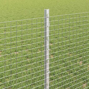 vidaXL Συρματόπλεγμα με Στυλίς 50 x 0,8 m Γαλβανισμένος Χάλυβας Ασημί
