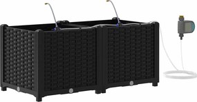 vidaXL Γλάστρα Κήπου 2 τμχ. Μαύρο 80 x 40 x 37,5 cm PP