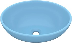 vidaXL Νιπτήρας Πολυτελής Οβάλ Γαλάζιο Ματ 40 x 33 εκ. Κεραμικός