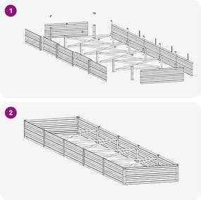 vidaXL Υψωμένο Κρεβάτι Κήπου Ανθρακί 400 x 80 x 24 εκ.
