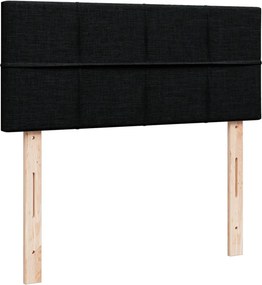 vidaXL Κρεβάτι Boxspring με Στρώμα Μαύρο 120x200 εκ. Υφασμάτινο