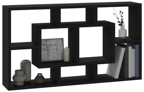 vidaXL Ραφιέρα Τοίχου 8 Τμημάτων Μαύρη