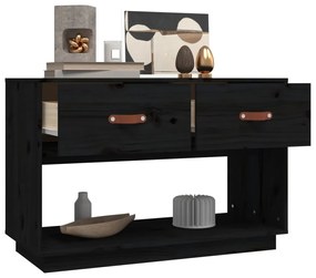 vidaXL Έπιπλο Τηλεόρασης Μαύρο 90x40x60 εκ. από Μασίφ Ξύλο Πεύκου