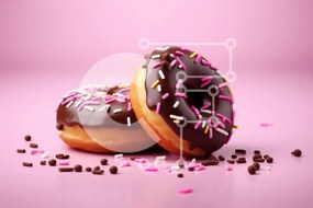 Σετ των 2 Intra Συλλεκτικό Ξύλινο Παζλ Plywood  4mm - Ντόνατς σοκολάτας με ψεκασμούς Σε Ξύλινο Κουτί - Διαστάσεις: 10x10 cm – 25 κομμάτια