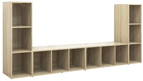 vidaXL Έπιπλα Τηλεόρασης 4 τεμ. Sonoma Δρυς 107x35x37 εκ. Μοριοσανίδα