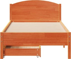 vidaXL Σκελετός Κρεβ. Χωρίς Στρώμα Καφέ Κεριού 75x190 εκ Μασίφ Πεύκο