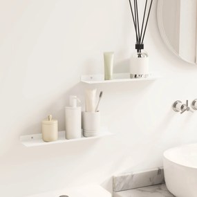 vidaXL Ράφι Τοίχου με ράφι Επιτοίχιο 2 pcs Λευκό 40 x 9 x 2,5 εκ