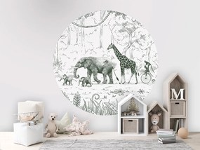 Animal Parade Ταπετσαρια Τοιχου Πρασινο Στρογγυλη 80cm