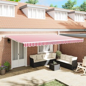 vidaXL Σκηνίτσα Αναδιπλούμενη Striped Κόκκινο, Λευκό 500 x 300 εκ