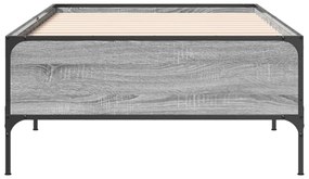 vidaXL Πλαίσιο Κρεβατιού Γκρι Sonoma 90x200 εκ. Επεξ. Ξύλο & Μέταλλο
