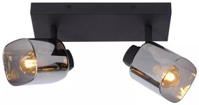 Φωτιστικό Οροφής Lucide 17999-02-30 ALION Μαύρο Ματ (Black Mat)|Φυμέ (Smoke)