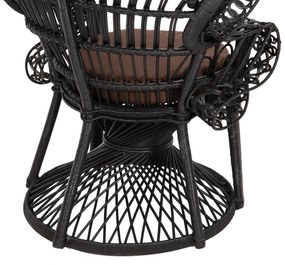 ΠΟΛΥΘΡΟΝΑ ROYAL PEACOCK  RATTAN ΜΑΥΡΟ-ΜΑΞΙΛΑΡΙ ΚΑΦΕ 114x72x150Yεκ.