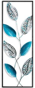 Διακοσμητικό Τοίχου Leaf 930DYU1237 32x90cm Black-Blue Wallity Μέταλλο