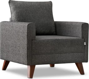 Πολυθρόνα Bella Megapap υφασμάτινη χρώμα ανθρακί 82x81x85εκ.