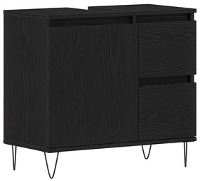 vidaXL Ντουλάπι Νιπτήρα Μαύρη Οξυά 65 x 33 x 60 εκ Επεξεργασμένο ξύλο
