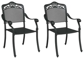 vidaXL Καρέκλα Κήπου 2 pcs Μαύρο 55 x 56.5 x 91εκ Αλουμίνιο