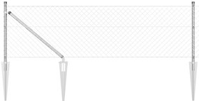 vidaXL Σετ Στύλων Φράχτη Ασημί 0.4 x 10 μ Γαλβανισμένος χάλυβας