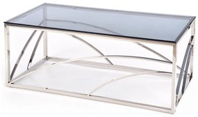 Τραπεζάκι σαλονιού Houston 988 (Ασημί), Ασημί, 45x60x120cm, 25 kg, Επεξεργασμένο γυαλί, Γωνιακό | Epipla1.gr