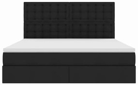 vidaXL Κρεβάτι με αποθηκευτικό χώρο και LED Μαύρο 180 x 200 cm