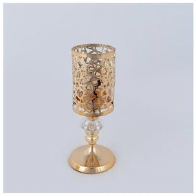 Κηροπήγιο Μεταλλικό Χρυσό 10x27cm 752-24088 Estheti-752-24088-Χρυσό 752-24088
