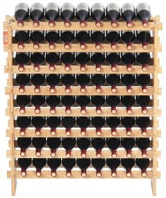 VEVOR 72 Bottle Upgrade Modular Wine Rack Bamboo Wood Display Shelf 8-Tier