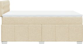 vidaXL Κρεβάτι Boxspring με Στρώμα Κρεμ 120x200 εκ. Υφασμάτινο