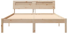 vidaXL Σκελετός Κρεβατιού Καφέ 140 x 190 cm Συμπαγές ξύλο πεύκου