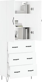 vidaXL Ντουλάπι Λευκό 69,5x34x180 εκ. από Επεξεργασμένο Ξύλο