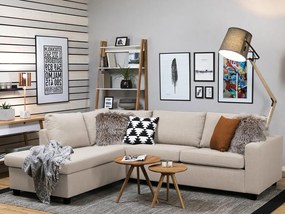 Γωνιακός Καναπές Scandinavian Choice C149, Beige, Μαύρο, 250x195x79cm, Πόδια: Πλαστική ύλη | Epipla1.gr