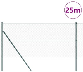vidaXL Σετ Φράχτη Σετ 2 Πράσινο Χάλυβας με PVC 25 x 1.2 μ. Ανθεκτικό