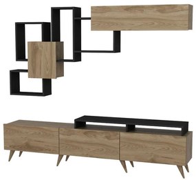 Tv Unit Aticus walnut-black 180x37x156cm 180x37x156 εκ.