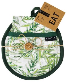Πετσέτα Κουζίνας Pot 243 Με Πιάστρα (Σετ 2τμχ) Green Kentia 40x70cm 100% Βαμβάκι