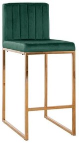 Σκαμπό Bar Piper Dark Green HM8525.03 40Χ49Χ96Υ εκ. Σετ 2τμχ Velvet, Metal