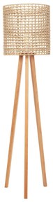 FLOOR STANDING LAMP  RUBBERWOOD-RATTAN-PAPER ROPE IN NATURAL Φ36x149.5Hcm. 36x36x149.5 εκ.