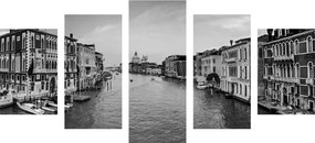 Εικονικό κανάλι 5 τμημάτων στη Βενετία σε ασπρόμαυρο - 200x100