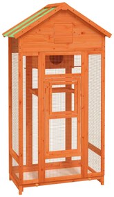 vidaXL Σπιτάκι Πουλιών Καφέ 91,5 x 53 x 170 εκ. από Μασίφ Ξύλο Πεύκου