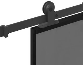 vidaXL Συρόμενη πόρτα με σετ υλικού 76x205 cm από γυαλί&Αλουμίνιο