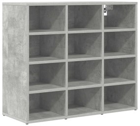 Ντουλάπα Παπουτσιών Γκρι σκυροδέματος 77,5 x 30 x 67 εκ.