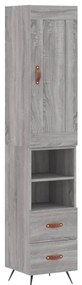 vidaXL Μπουφές Sonoma Γκρι 34,5 x 34 x 180 εκ. από Επεξεργασμένο Ξύλο