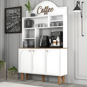 Μποέμ Γωνιά με Ράφια και Ντουλάπια 120x35x203 cm - Λευκό