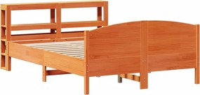 vidaXL Σκελετός Κρεβ. Χωρίς Στρώμα Καφέ Κεριού 150x200 εκ Μασίφ Πεύκο