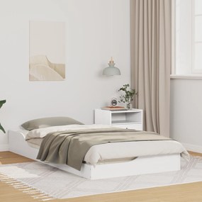 vidaXL Κρεβάτι δαπέδου Λευκό 90 x 190 cm Συμπαγές ξύλο πεύκου