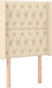 vidaXL Κρεβάτι Boxspring με Στρώμα &amp; LED Κρεμ 80x200 εκ. Υφασμάτινο