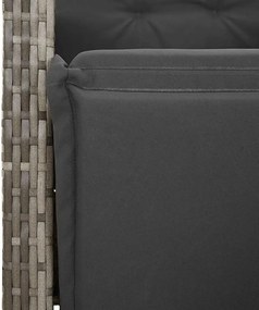 vidaXL Σετ Τραπεζαρίας Κήπου 9 τεμ. Γκρι Συνθ. Ρατάν με Μαξιλάρια